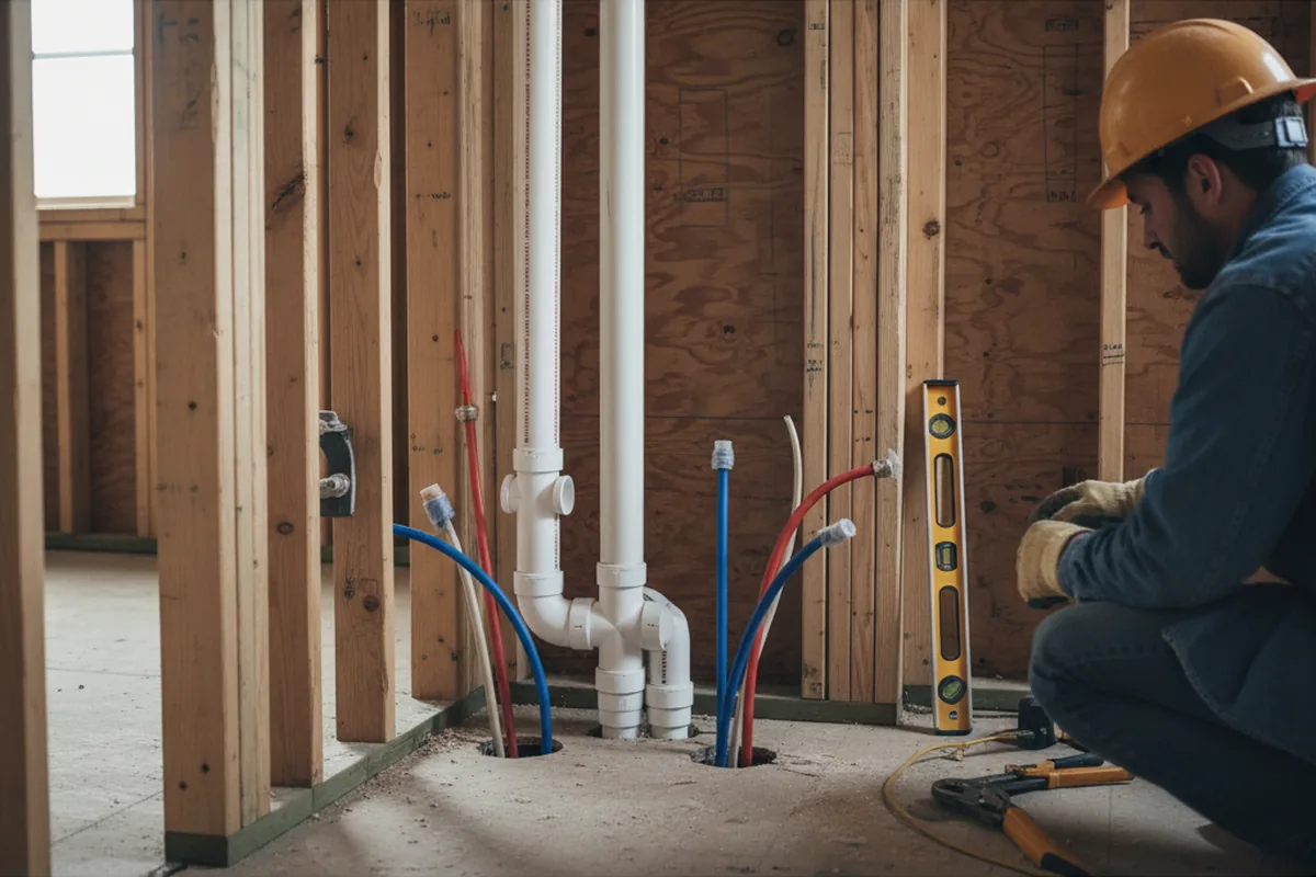 Drain and supply rough-in during Toilet Repair and Installation in Munith